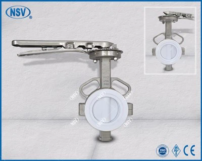 Válvula borboleta concêntrica totalmente revestida ASTM A351 CF8M (SS316)