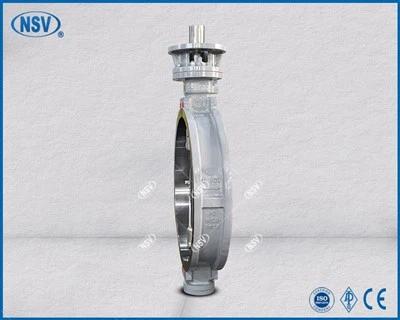 Válvula borboleta wafer pneumática excêntrica tripla
